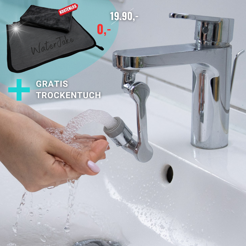 WaterJake® | 1080° Wasserhahn-Aufsatz (+GRATIS Trockentuch)