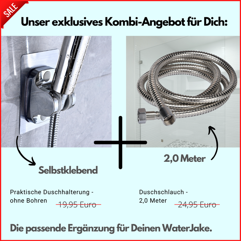 (Bundle-Angebot) Duschschlauch 2,0m + Selbstklebende Halterung
